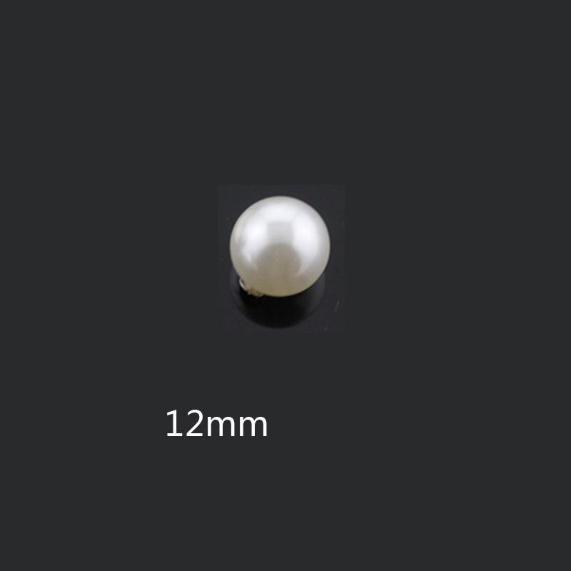 100 Pcs/pack Button 6-18mm Head Acryl Rivet Crafts Wedding Dresses White Pearl Rivets Hat Button Clothing Decoration Products: 12mm