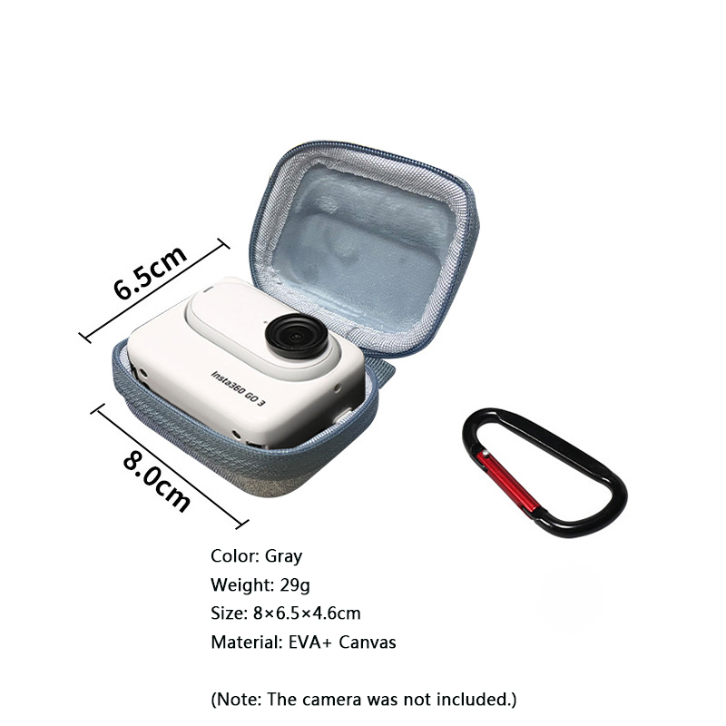 Mini bolsa corporal para Insta 360 GO 3 GO 3S, bolsa de almacenamiento para cámara deportiva, organizador protector, bolsa para cámara deportiva, accesorios: Color gris