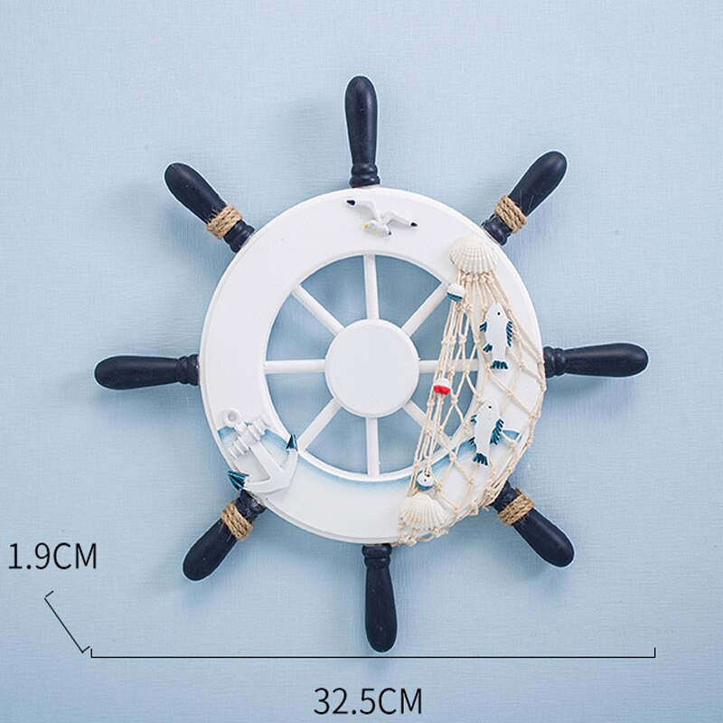 Decoración náutica de madera para el hogar, adorno colgante de timón de barco, decoración de puerta de pared, tema de playa