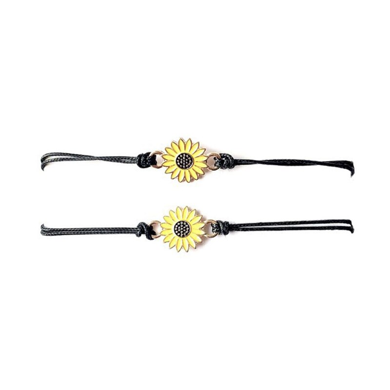 Sonnenblume Wünschen Armbinde Wachs Baumwolle Schnur Sonnenblumen Charme Surfen Armbinde Für Frauen Männer Sommer Freundschaft Strand Armbinde: Default Title