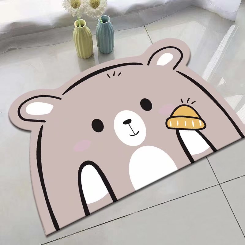 Panda Cartoon Hond Patroon Zachte Kussen Badmat Quick Dry Super Absorberende Non-Slip Badkamer Tapijt Diatomeeën Modder Tapijten waterdicht
