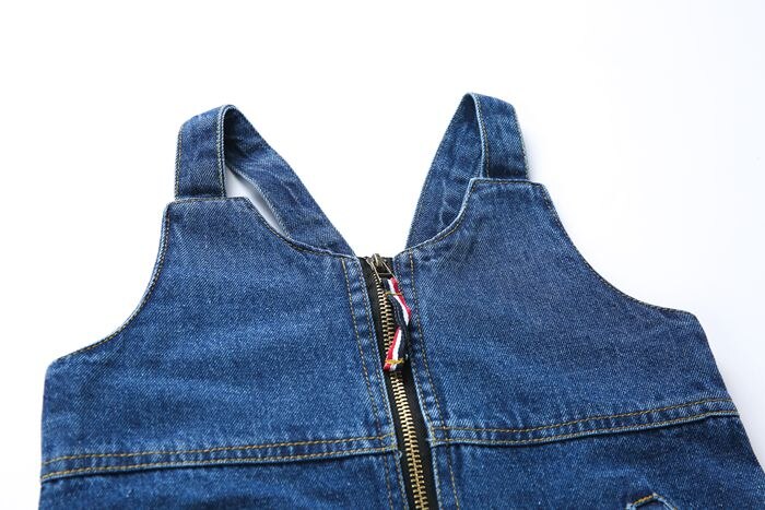 spring baby boy and girls Denim Bib children loose jeans rompers child zipper Jumpsuit