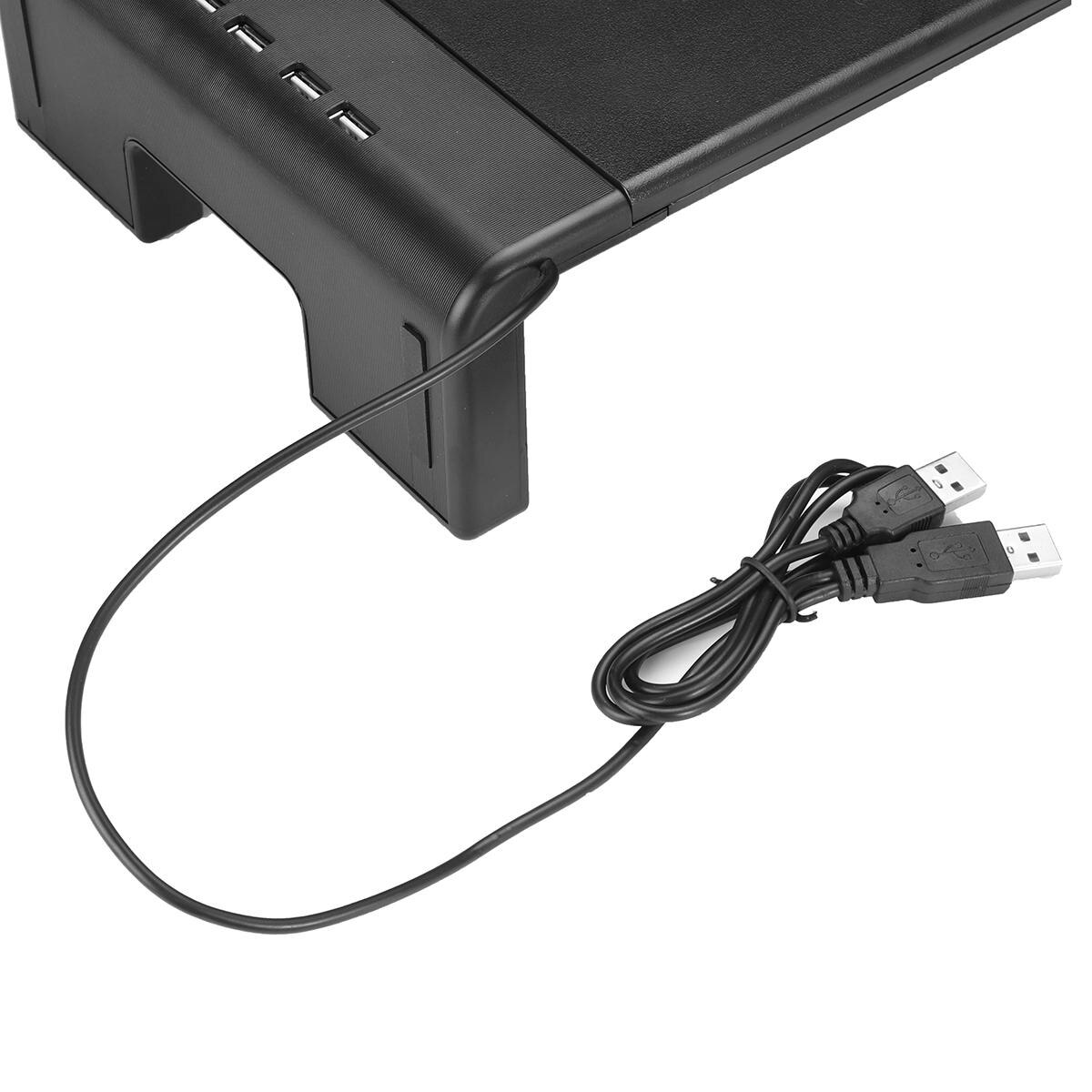 Smart 4 USB 2.0 Ports Monitor Riser Multi-function Desktop Computer Screen Shelf Stand Laptop TV Stand Desk Holder Accessories