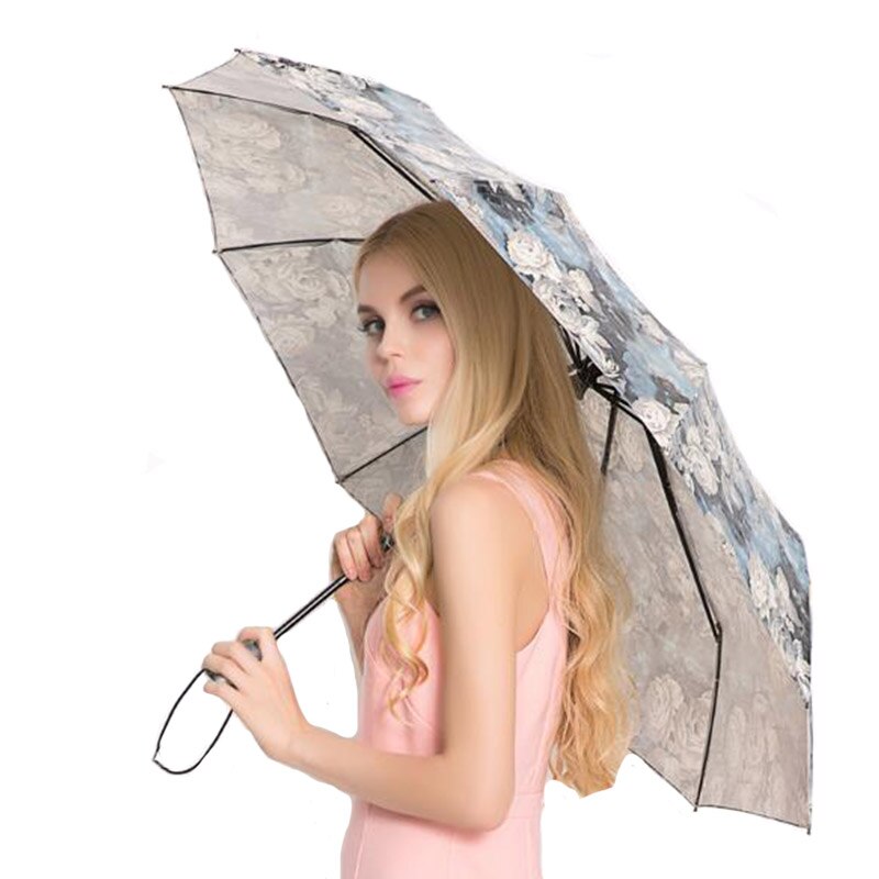 volautomatische Paraplu Mannen Regen Vrouw Anti-Uv Regen Zon Winddicht Paraplu 3 Vouwen Relatiegeschenk Paraplu