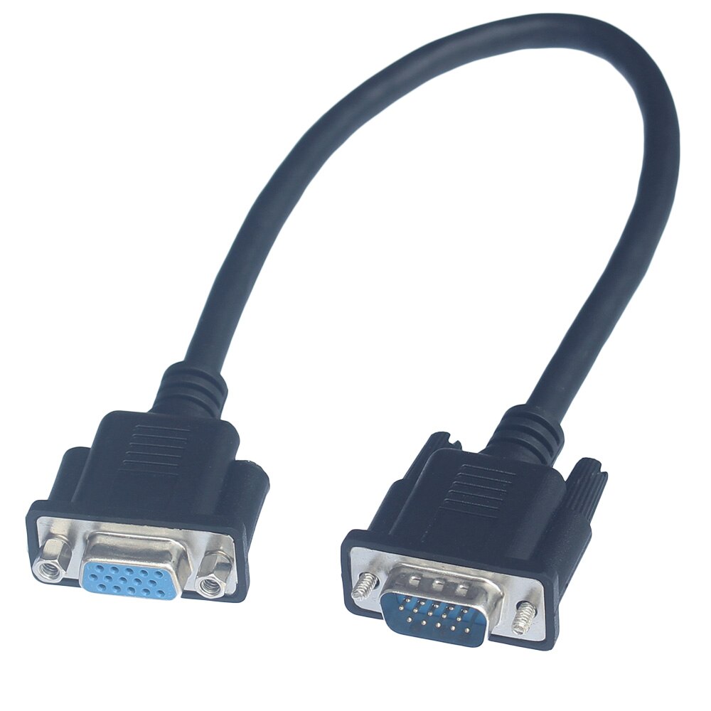 30cm Inside 15Pin Full HD VGA D-Sub RGB Projector Short Video Cable Cord Male to Female for Monitor: Default Title