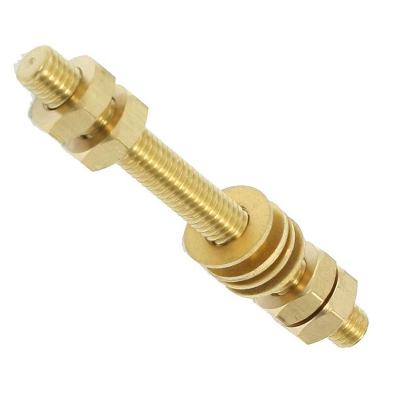 8mm x 80mm Threaded Rod Brass Double Headed Bolt Fastener with Hex Nuts