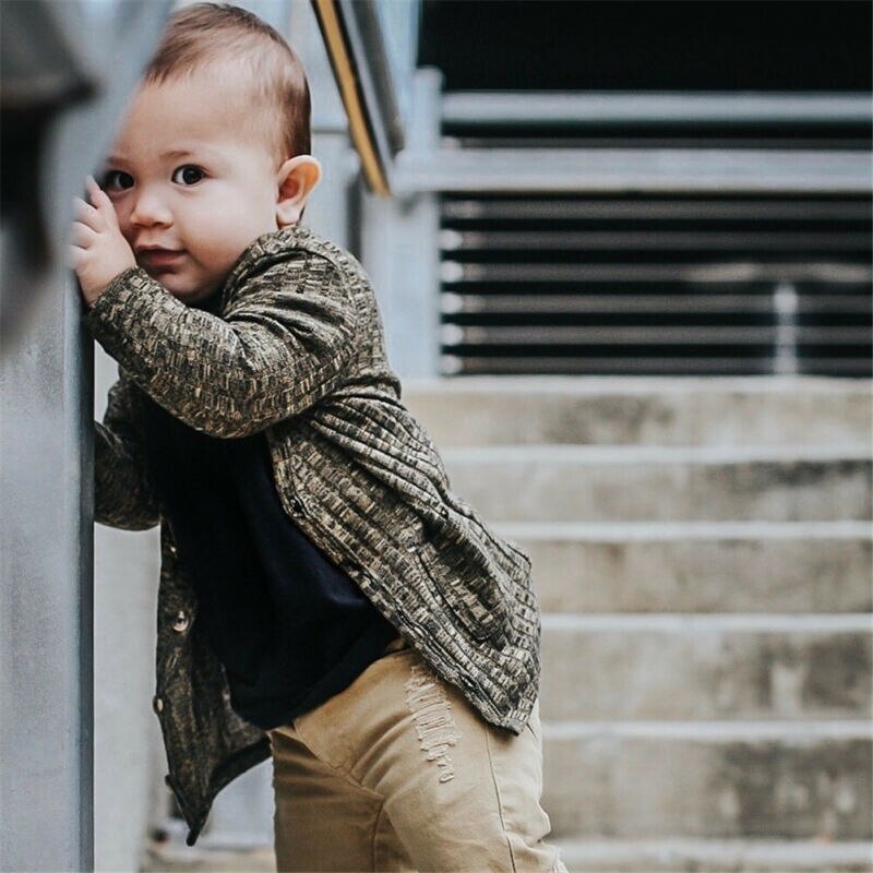 Pudcoco Gebreide Vest Herfst Winter Katoenen Trui Top Baby Kinderkleding Jongens Meisjes Jumper Kinderen Lente Slijtage