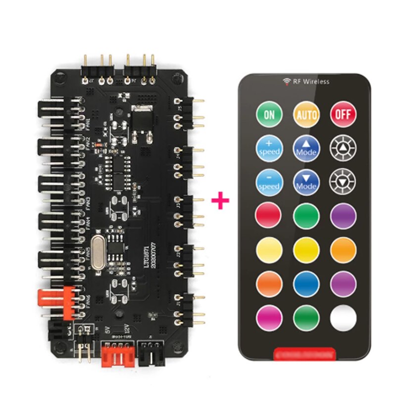 Multiform HUB SATA Fan Power Supply 1 to 6 HUB Fan Molex 4P or SATA Power to 5V 3pin ARGB Controller Support Water Block Fan