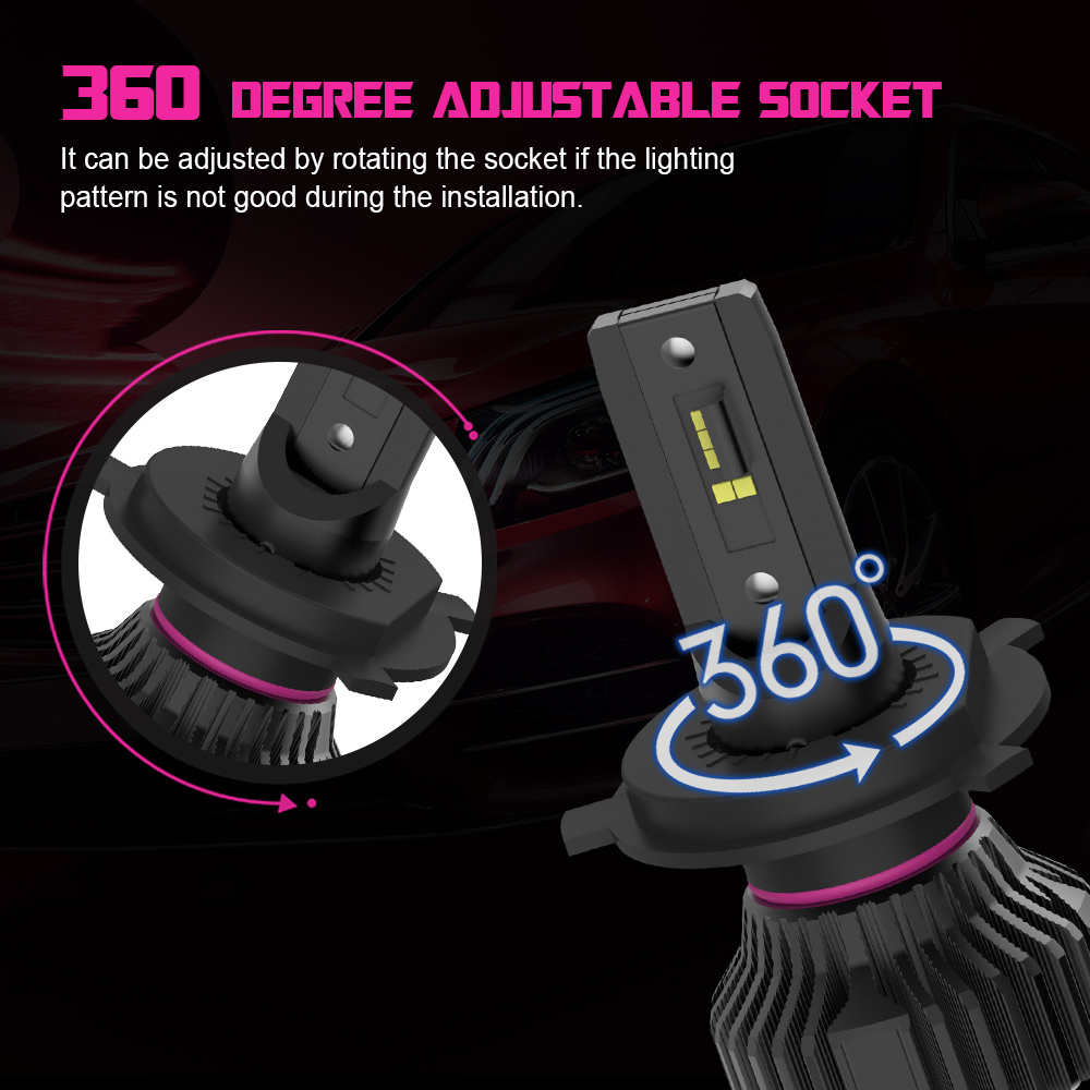 Novsight Mini h4 h7 Led 12v Auto licht h1 hb4 hb3 h8 h11 led scheinwerfer lampen 360 grad Scheinwerfer led automotivo