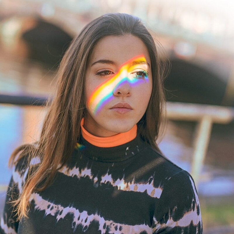 Triangular Prism Optical Glass Rainbow Photo Photography Props Seven-Color Light Triangle Kaleidoscope Polygonal Prism