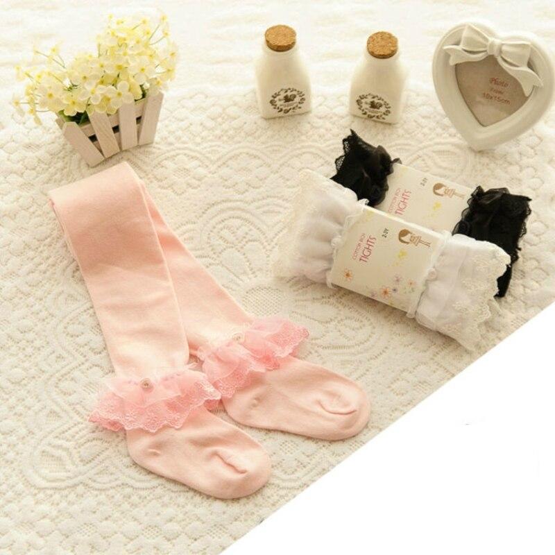 1Pcs Random Color Girls Lace Princess Tights Cotton Ballet Dance Children Girl Stocking Elastic Solid Pantyhose Girls Chothes