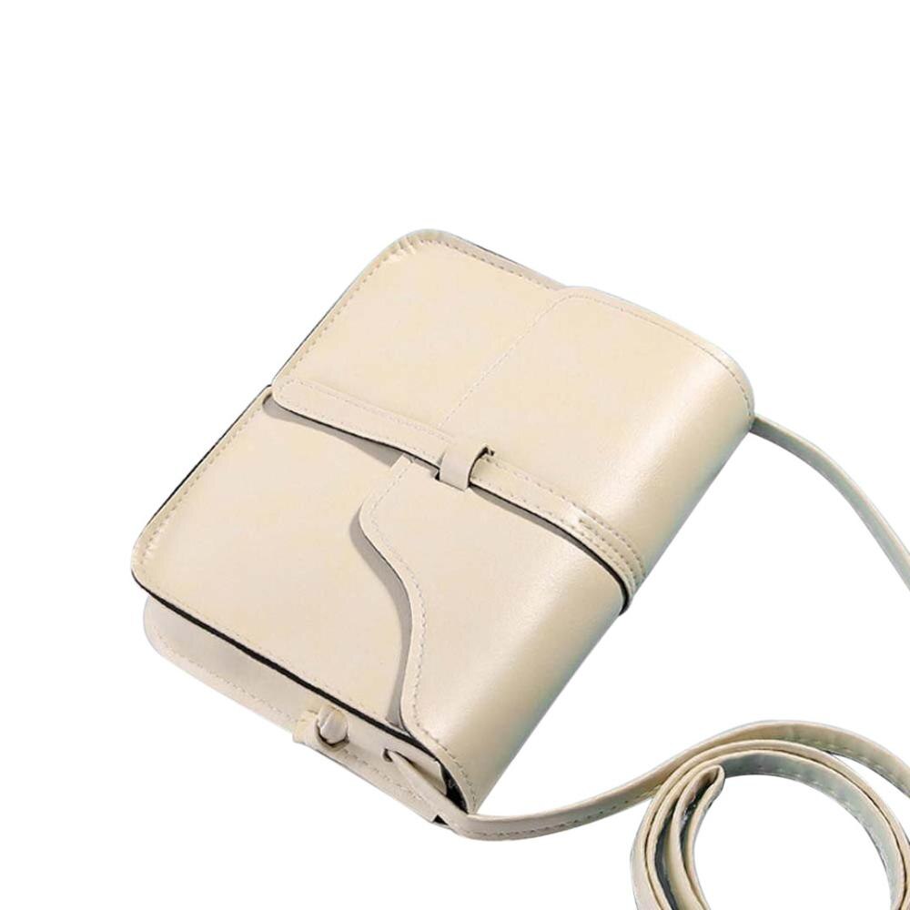 Casual Shoulder Bag simple Ladies Cross Body Bag Vintage Purse Bag Leather Cross Body Shoulder Messenger Bag женские#50: Beige