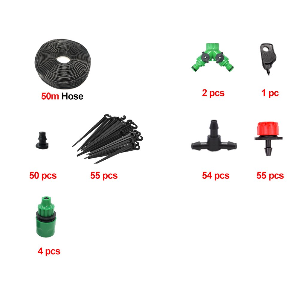 Micro Drip Irrigation System Garden Watering Hose Kit With Connectors Adjustable Drip: Purple