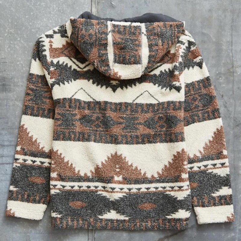 Laamei Autumn Winter Men Hoodies Ethnic Style Argyle Rint Hooded Streetwear Pullovers Vintage Long Sleeve Zipper Sweatshirt