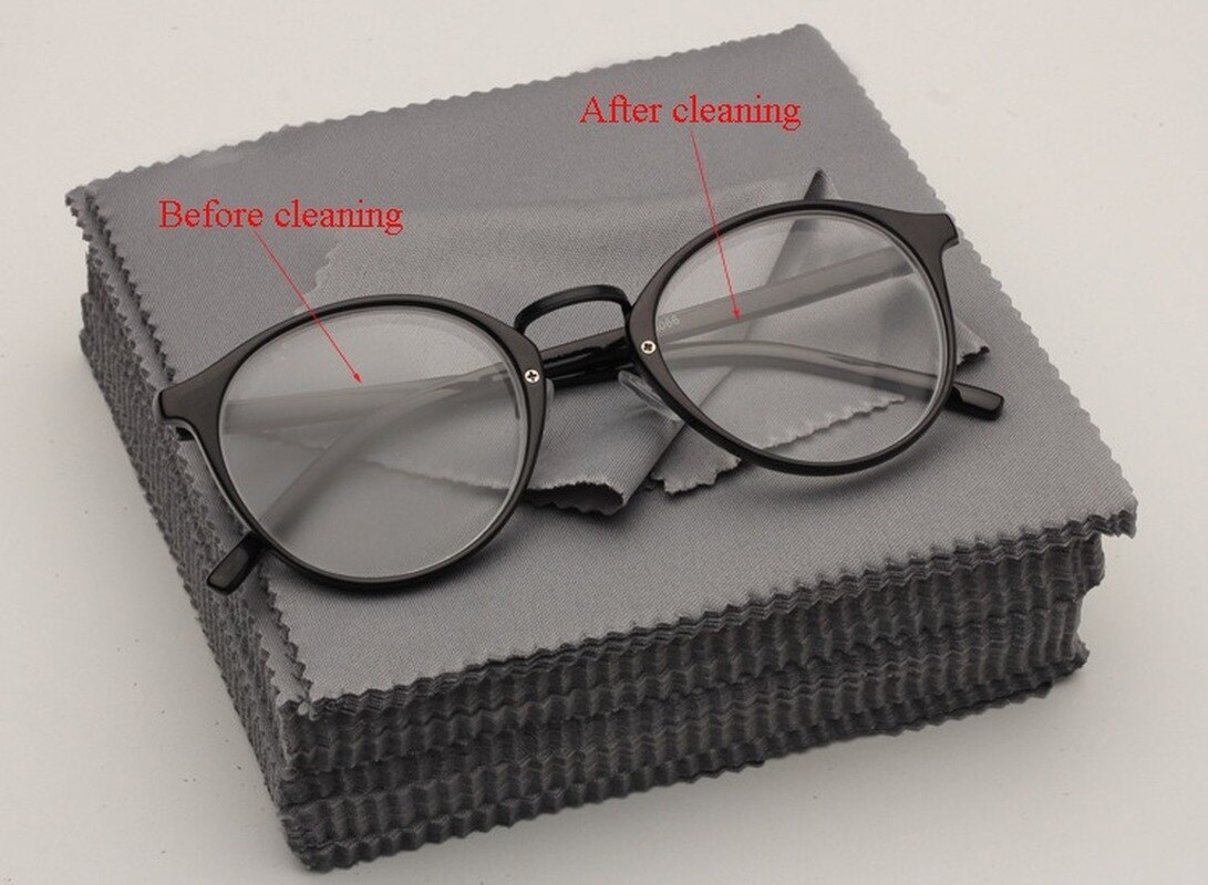 Pano de microfibra para limpeza de óculos, pano preto de limpeza de óculos, lentes de limpeza, acessórios para óculos com 10 peças