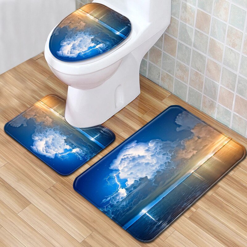 Ster badkamermat toilet driedelige set badmat badmat baddecoratie badkamertapijt badmatset