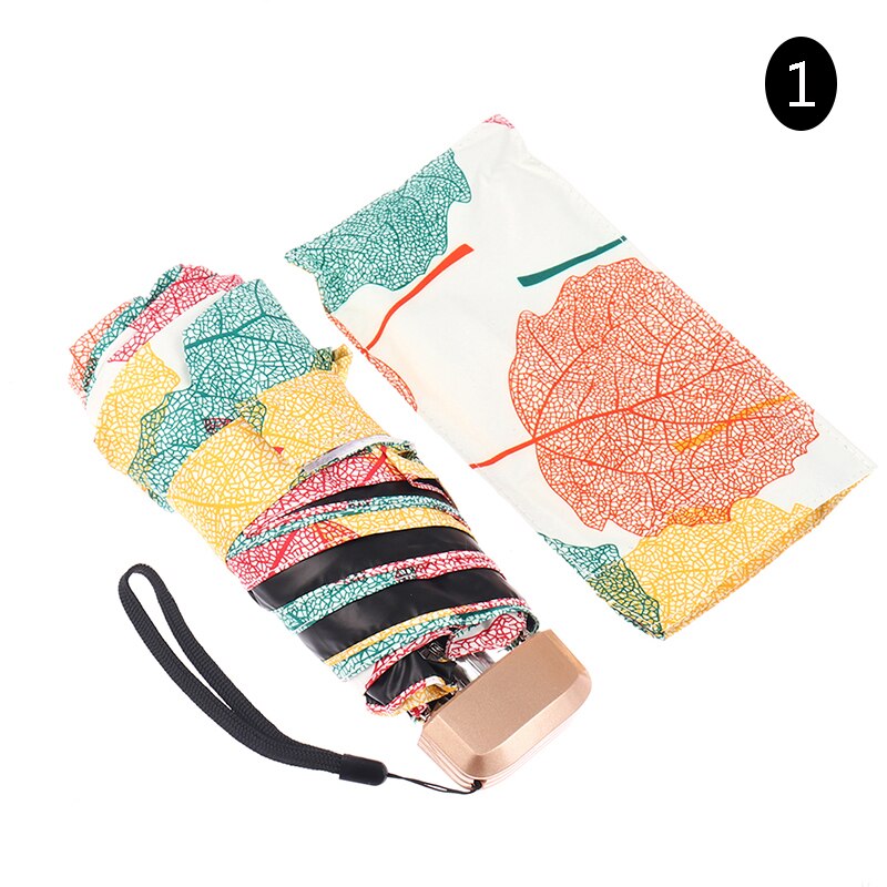 Paraguas de bolsillo Super pequeño para chica joven, sombrilla a prueba de lluvia, protección UV, tendencia, 1 Uds.: N1