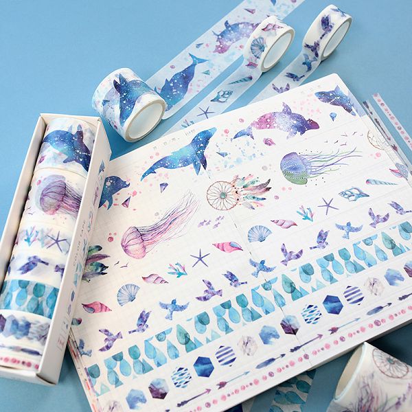 8 Pcs/Set Washi Tape Masking Washitape Wasi Tape De Decoracion Scrapbooking Cute Floral Deco Planner Wide Sakura Decorative