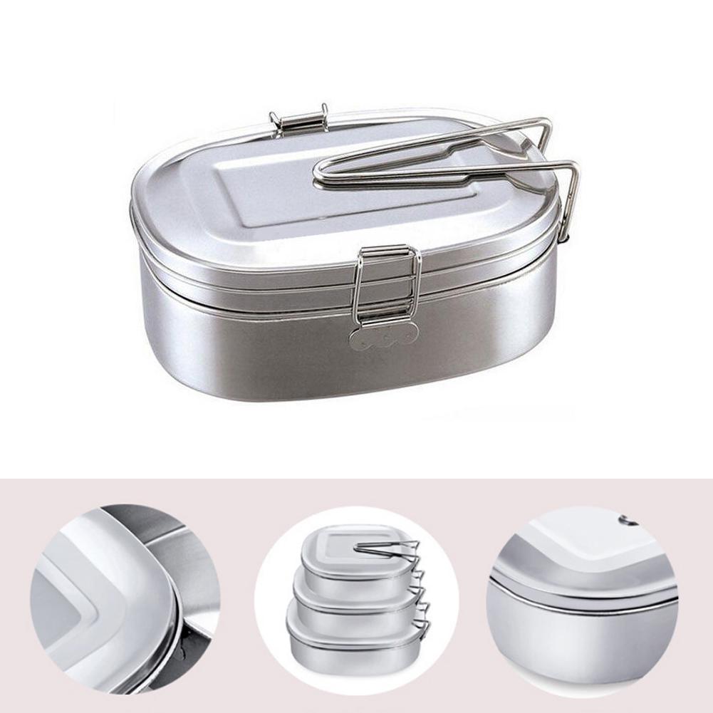 Double Layers Bento Lunch Box Student Stainless Steel Food Storage Container