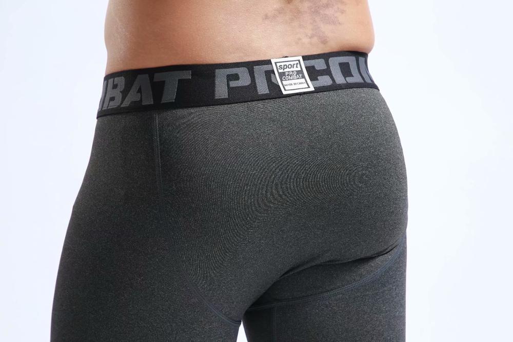 Mannen Running Tights Sport Leggings Sportkleding Compressie Oefening Base Laye Broek Jogger Fitness Gym Basketbal Shorts 3/4