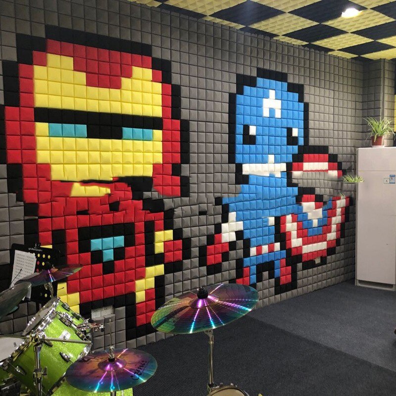 50x50x5cm Sponge Sound Foam Acoustic Soundproofing Foam Sound-Absorb Noise Sponge Wall Foam Lsolator Pads