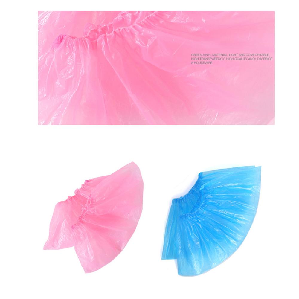 100 Stuks Wegwerp Plastic Dikke Outdoor Regenachtige Dag Tapijt Reinigen Schoen Cover Blauw Waterdichte Schoen Covers Shoe Cover