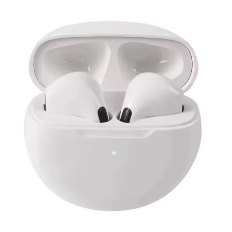 Fones de ouvido PRO6-Wireless, compactos e portáteis, fones de ouvido sem fio intra-auriculares com mini pontas de ouvido e estojo de carregamento: BRANCO