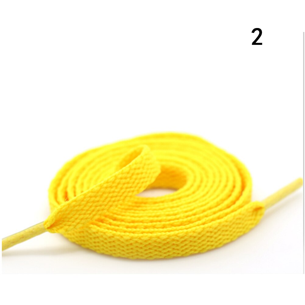 Kleurrijke Breed Van Platte Schoenveters Schoenveters Voor Sneakers Sportschoenen 24 Kleur 150Cm 1 Paar Gekleurde Wandelschoenen veters Strings: YELLOW