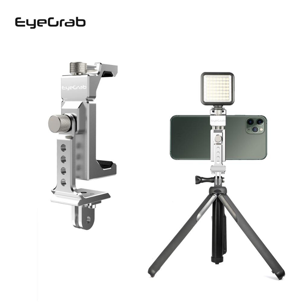 Eyecrab Noir En Métal de de Support de Trépied De Téléphone Caméra de Diffusion Support Réglage Sport Caméra Adaptateur Porte-Agrafe Vertical D40: Gris