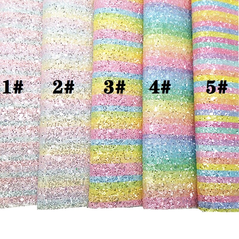Sateenkaari raidat paksu glitter vinyyli kangas arkki huopa tausta synteettinen nahka tekovinyyli tee itse  a4 koko  r409a