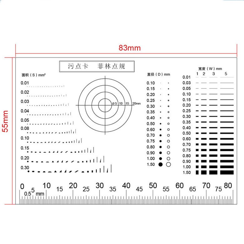 High Precision Film Point Gauge Soft Ruler Microscope Micrometer Calibration Slide Line Width Particle Diameter Measurement: 5