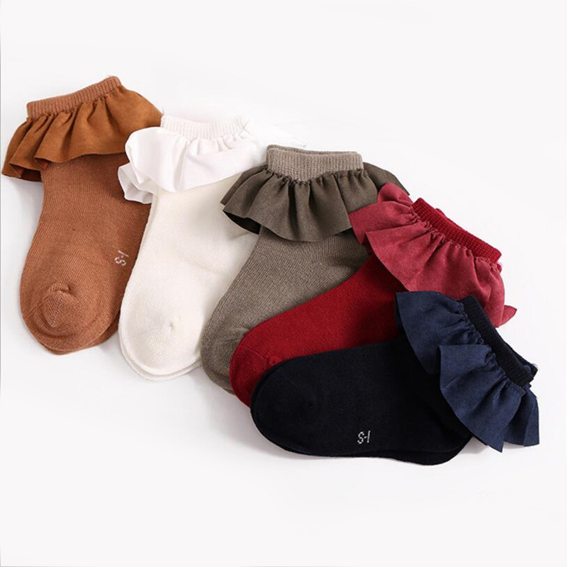 Herfst Winter Baby Meisjes Sokken Kinderen Pasgeboren Peuter Lace Welt Gebreide Warme Sokken 2-8 Jaar Oude Meisjes dragen