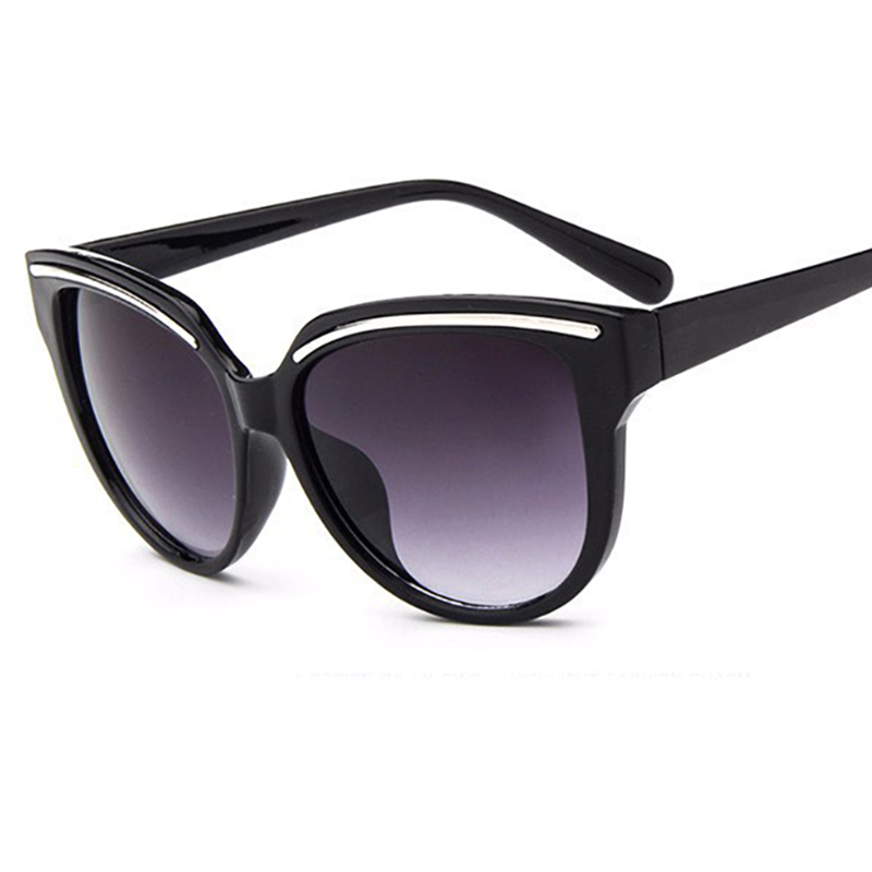 Diguyao marque de luxe solbriller oculos de sol feminino damemærke vintage cat eye black clout briller briller: Sort
