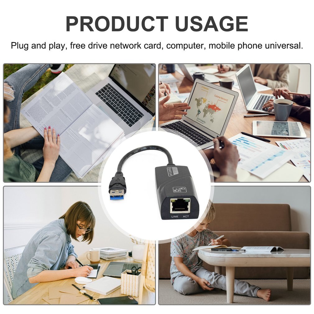 External Free Drive USB 3.0 Gigabit LAN USB to RJ45 NIC RTL8153 Chip Upgrade network connection speed