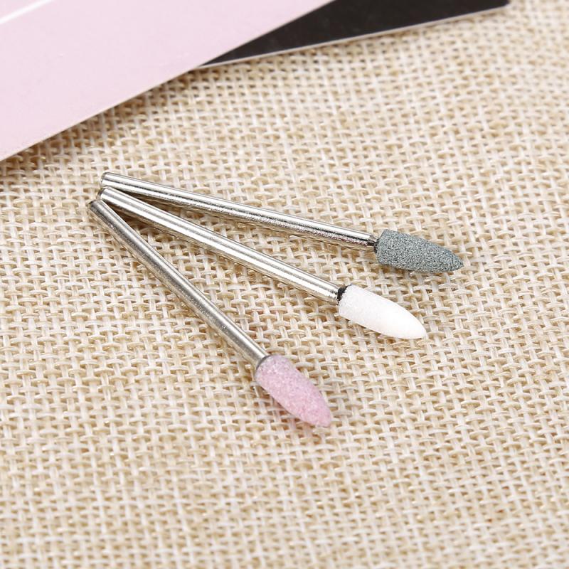 Puntas de taladro eléctrico para uñas, accesorios de molienda de cono Circular, carburo de silicio nativo, rueda con cabezal de pulido de carborundo