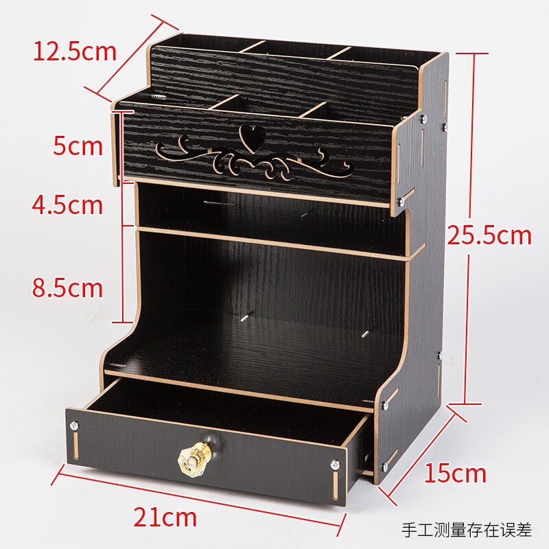 Wooden Desk Organizer Multi-Functional DIY Pen Holder Box Desktop Stationary Home Office Supply Desktop Storage Rack: A2