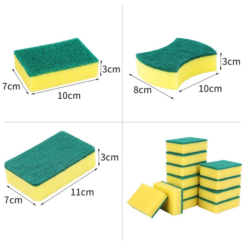 High Density Sponge Kitchen Cleaning Tools Washing Towels Wiping Rags Sponge Scouring Pad Microfiber Dish Cleaning Cloth Sponges