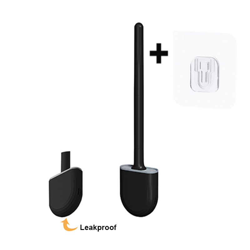 Muur Gemonteerde Siliconen Toiletborstel Met Houder Lekvrij Wc Borstel Borstels Gereedschap Set Voor Wc Badkamer Accessoires