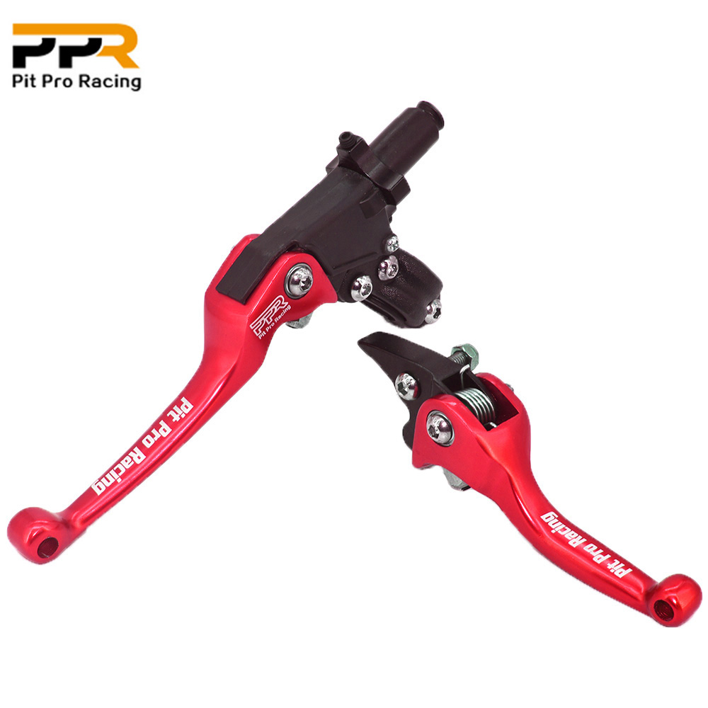 Palancas de freno de embrague para motocicleta Pit Pro Racing CNC F3 2nd, manillar Universal para motocross CR CRF YZF WRF KX KXF: Naranja