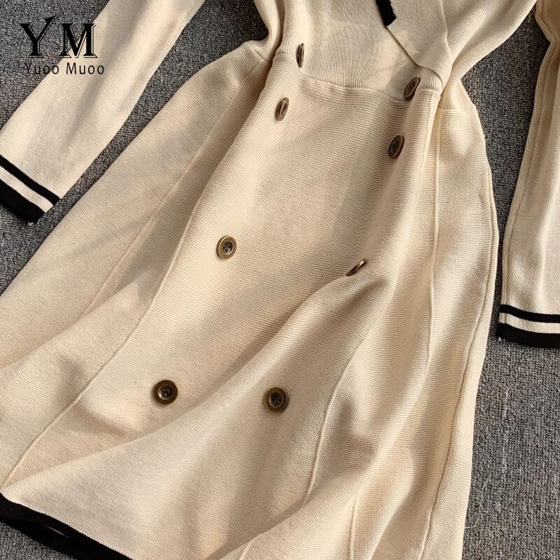 YuooMuoo Good Comfy Rouje French Vintage Knitted Sweater Women Dress Ladies Office Dress Autumn Party Dress