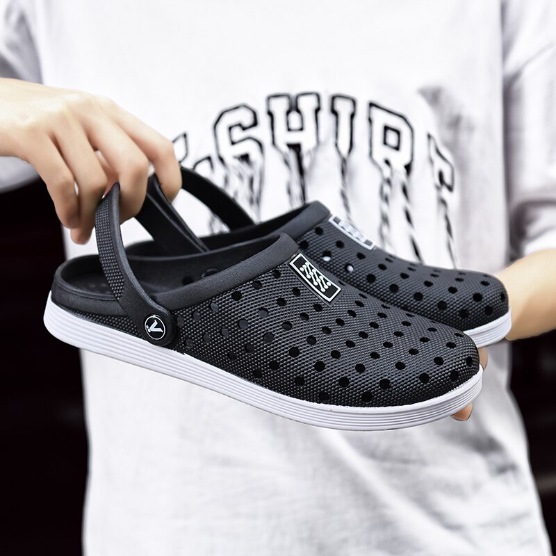 Slip on casualowe sandały mężczyźni szybkoschnący oddychająca dziura plaża buty do wody basen rybacki nadmorskie buty do wody kapcie Plus rozmiar