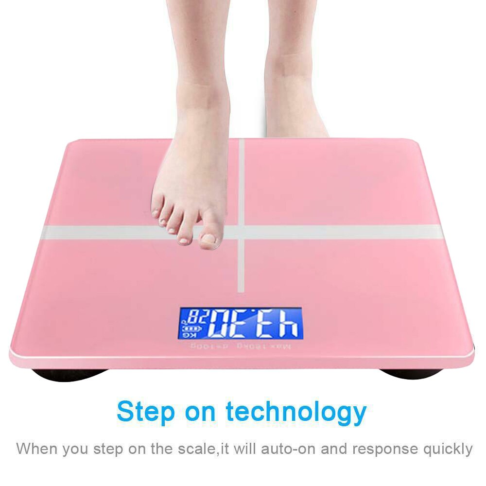 LED screen 180KG Digital Weighing Scale Electronic USB Rechargeable Weight Scale with Temperature Display