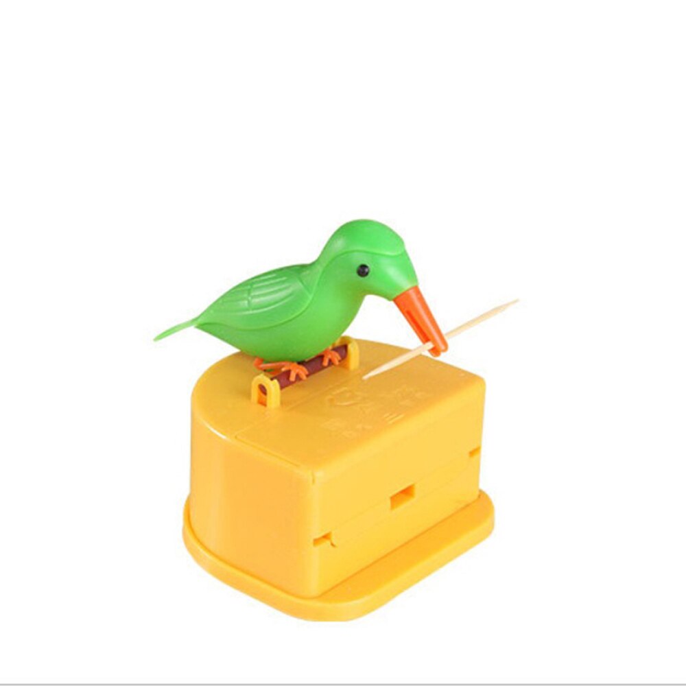 Small Bird Press Toothpick Box Automatic Toothpick Dispenser Toothpick Storage Container Desk Decoration Kitchen Gadget