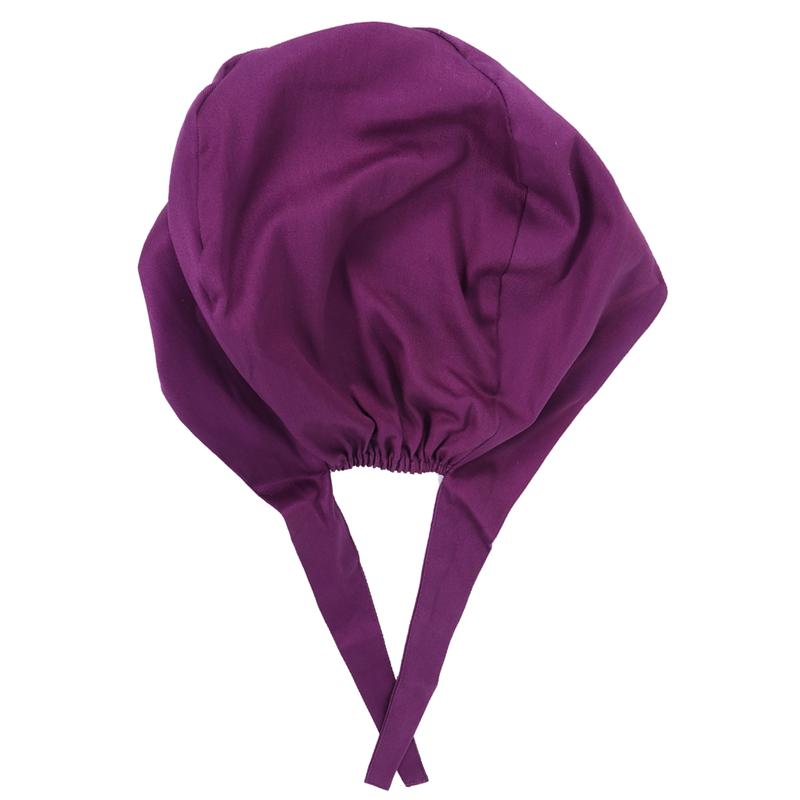 Bomullsläkare sjuksköterskemössa kosmetolog apotekarkeps (mörkgrön + himmelsblå + lila + marinblå + vit + rosa + sjöblå: Lila 28 x 14cm