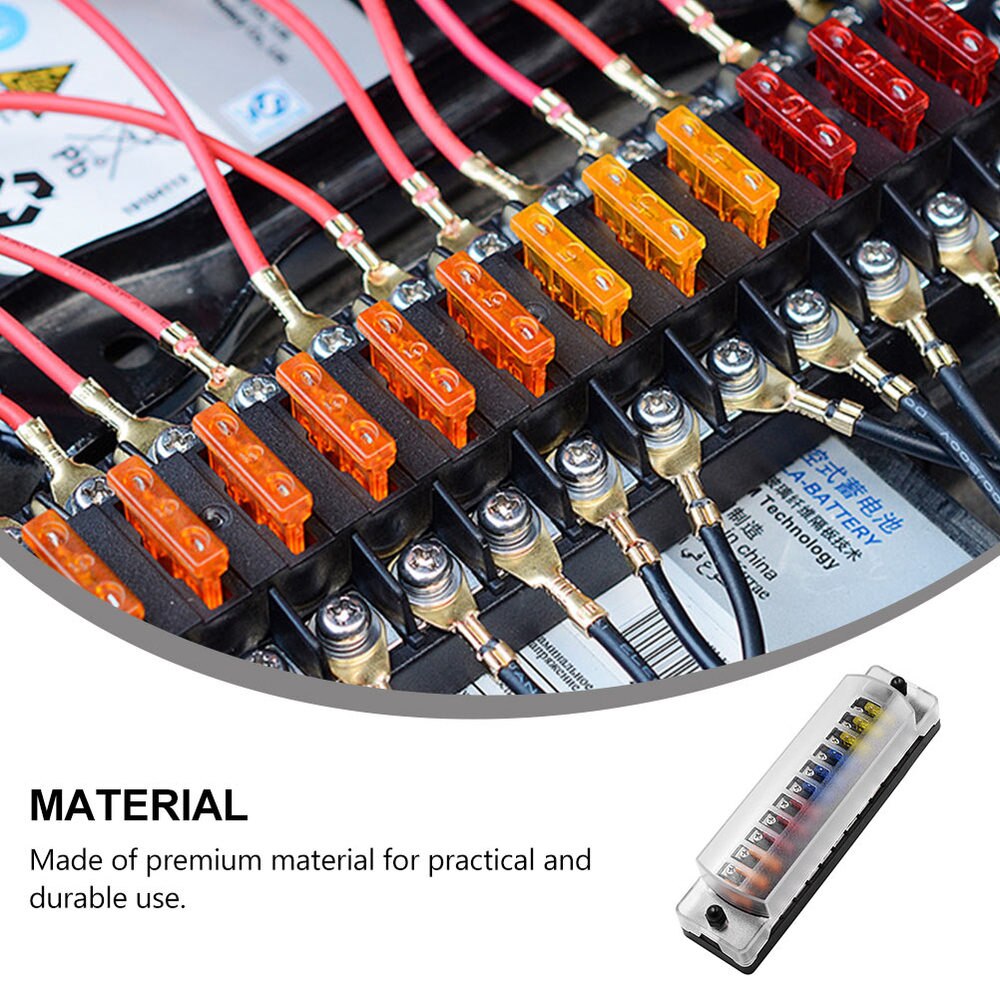1pc 12 Way Fuse Box Panel Mount Blades Fuse Holder with Protection Cover