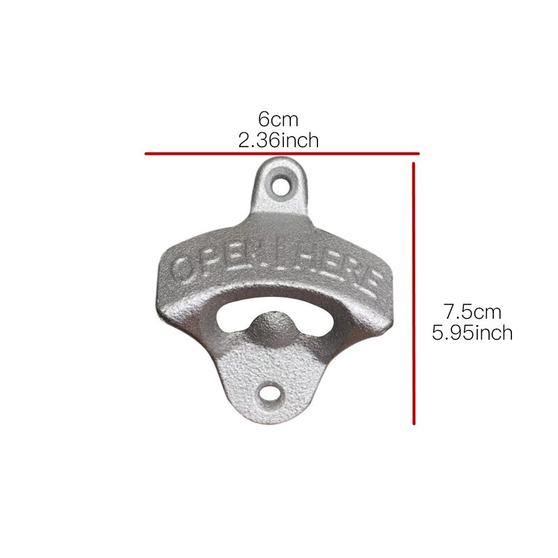 1Pc Muur gemonteerde Flesopener Rustieke Vintage Gietijzeren Bier Cap Opener zonder Schroeven Creatieve Bar Drinkware gereedschap