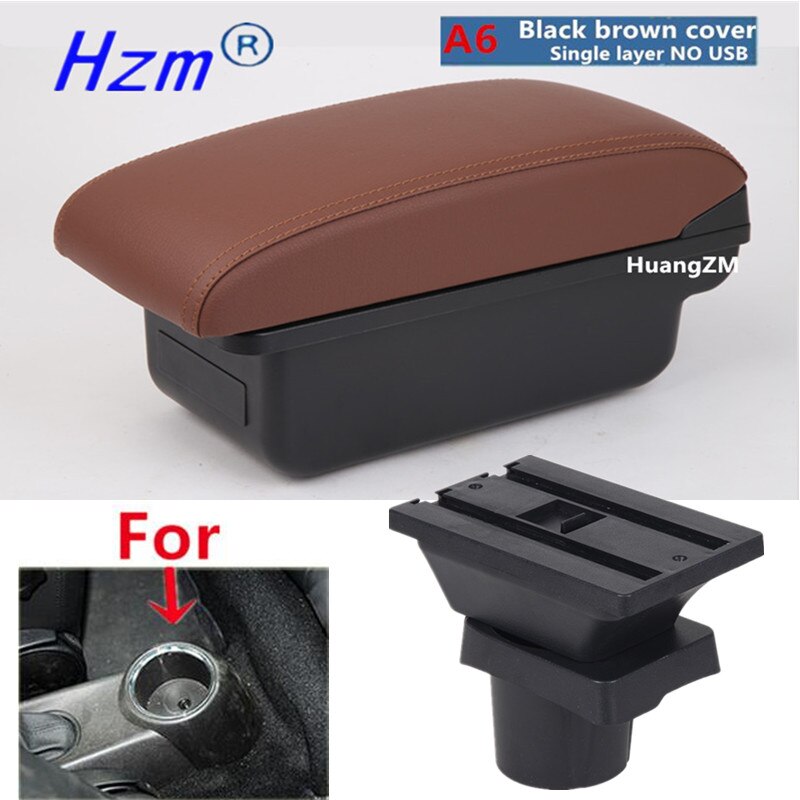 For MINI Cooper R50 R52 R53 R56 R57 R58 F55 F56 F57 Countryman R60 F60 Armrest box car accessories styling: A6 brown No USB