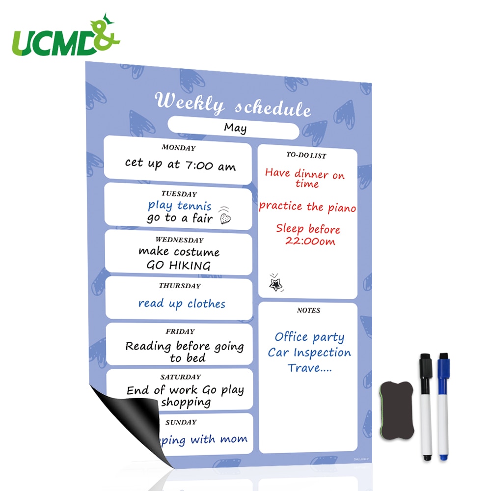 Terminarz tygodniowy tablica magnetyczna kalendarz magnesy na lodówkę rodzina posiłek planista wiadomość z przypomnieniem notatnik szkolne materiały biurowe