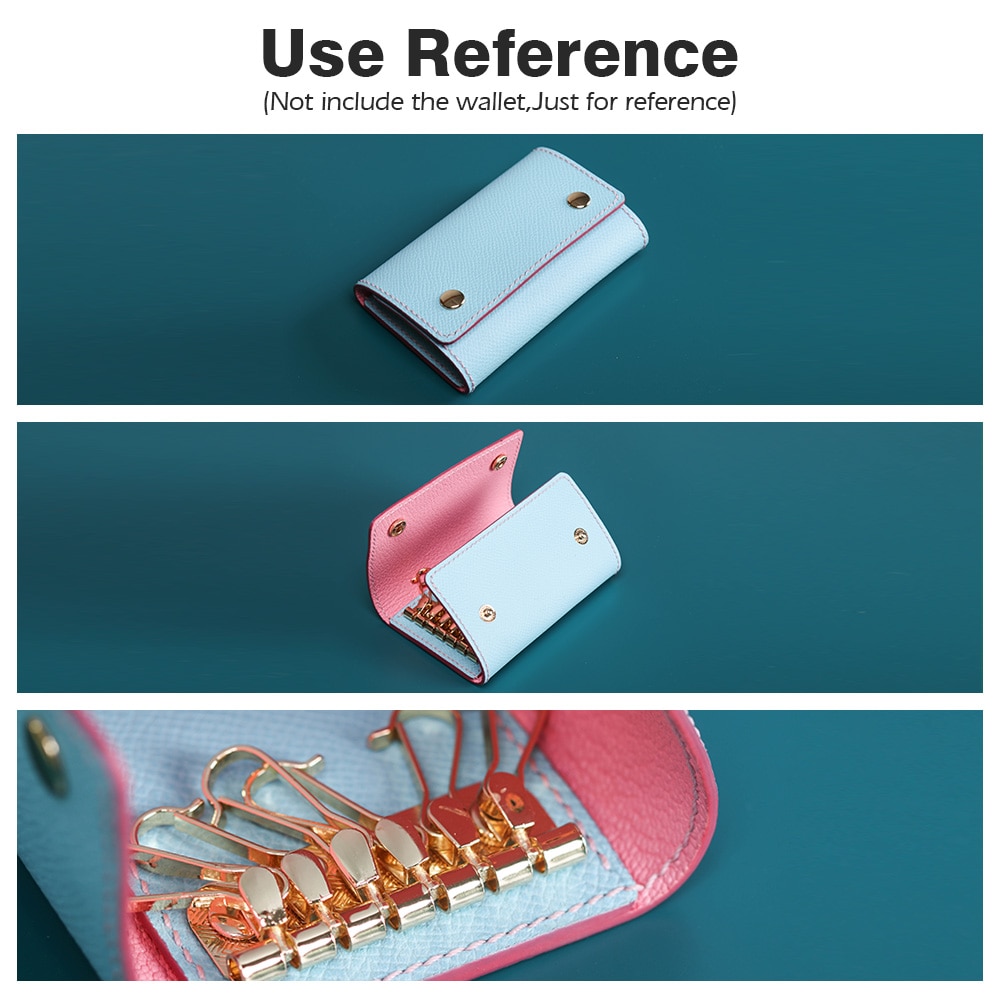 WUTA 2pcs Wallet Key Row 6 Hooks Metal Key Holders Hardware Rivet Hook Keyring Key Chain DIY Leather Accessories