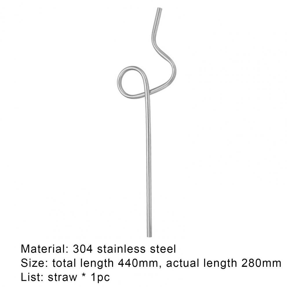 Drinking Straw Food Grade Rust-proof Stainless Steel Unique Shaped Polishing Surface Eco-friendly Metal Coffee Straws for Home